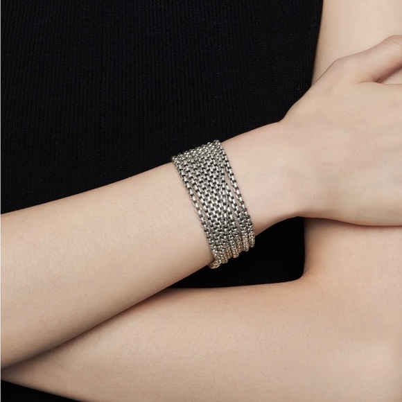 David Yurman Sterling Silver 8 row box chain Bracelet - Picture 3 of 6